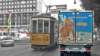 Pubblicità Mobile Obasol - Camion Vela OOH Innovativa
